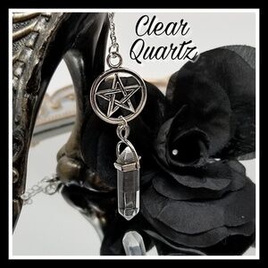 Wiccan ✦ Charged Healing Pentagram Necklace ✦ Master Clear Quartz Crystal NWT